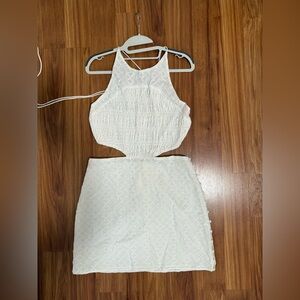 SABO - White Eyelet Cutout Mini Dress - Size US 8